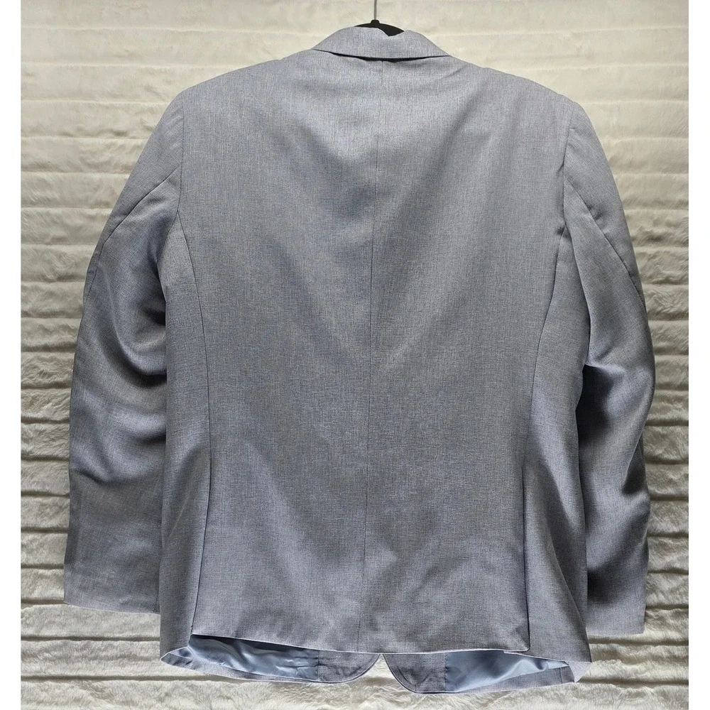 Turetrendy Blazer Sport‎ Coat Mens Large Light Blue Grey New Two Button Lined